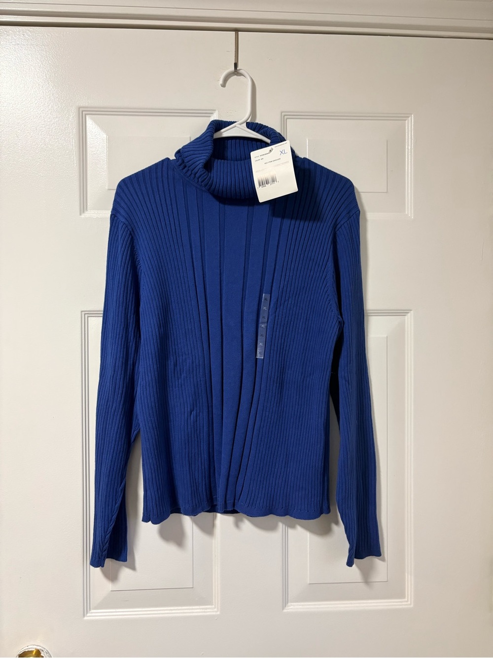 Liz Claiborne Royal Blue Ribbed Cowl Neck Sweater Size XL NWT